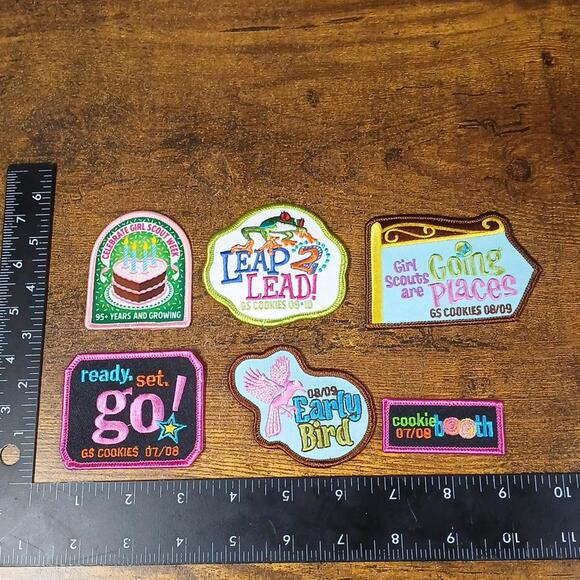 Lot of 6 Misc Girl Scouts Patches, NOS, Unused - Picture 2 of 3